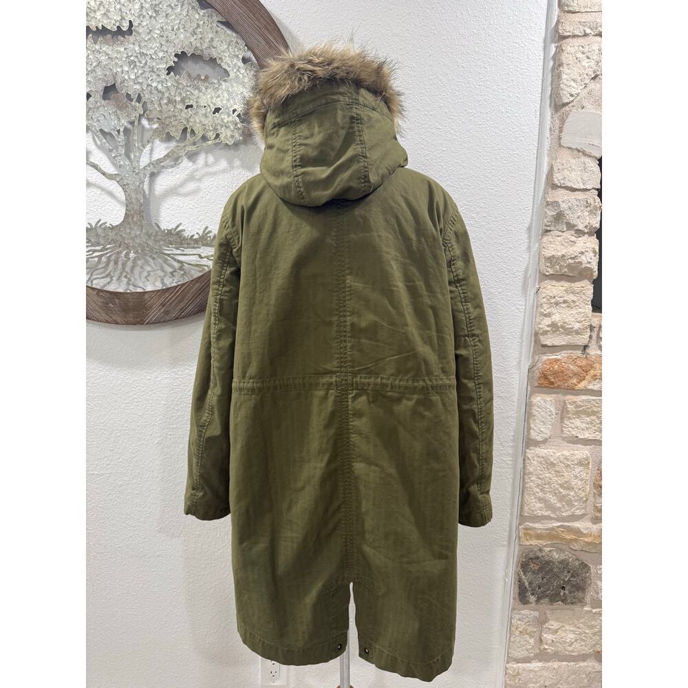 Madewell Bedford Convertible Faux Fur Lined Jacket Parka Anorak Hood Green XL - Picture 6 of 11